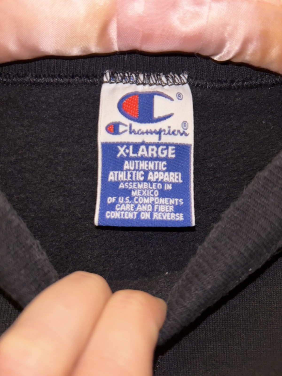 Vintage 1990's Champion Sweatshirt Crew Neck Black Size XL image 2