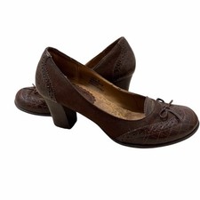 Vintage Y2K Mudd Lizzeth Faux Leather Croc Pumps Heels Women  s 9 Romantic Bow