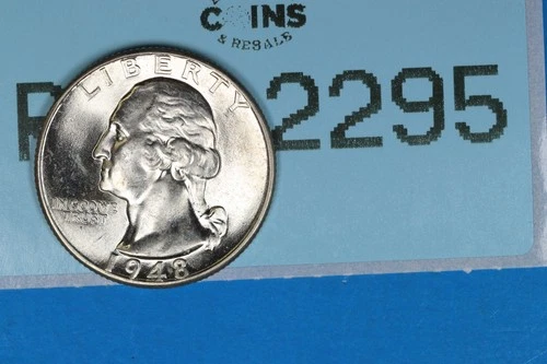 1948 BU 25C WASHINGTON SILVER QUARTER EARLY US TYPE COIN RAW-2295