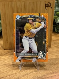 2025 Bowman Chrome 1st - Shotaro Morii Orange Shimmer 17/25 Athletics