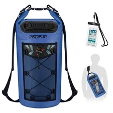 Piscifun Dry Bag Waterproof Floating Backpack 20L with Waterproof Phone Case ...