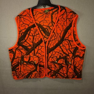 Cabela's Seclusion Blaze Orange Zippered Hunting Vest Pockets Size 2XL