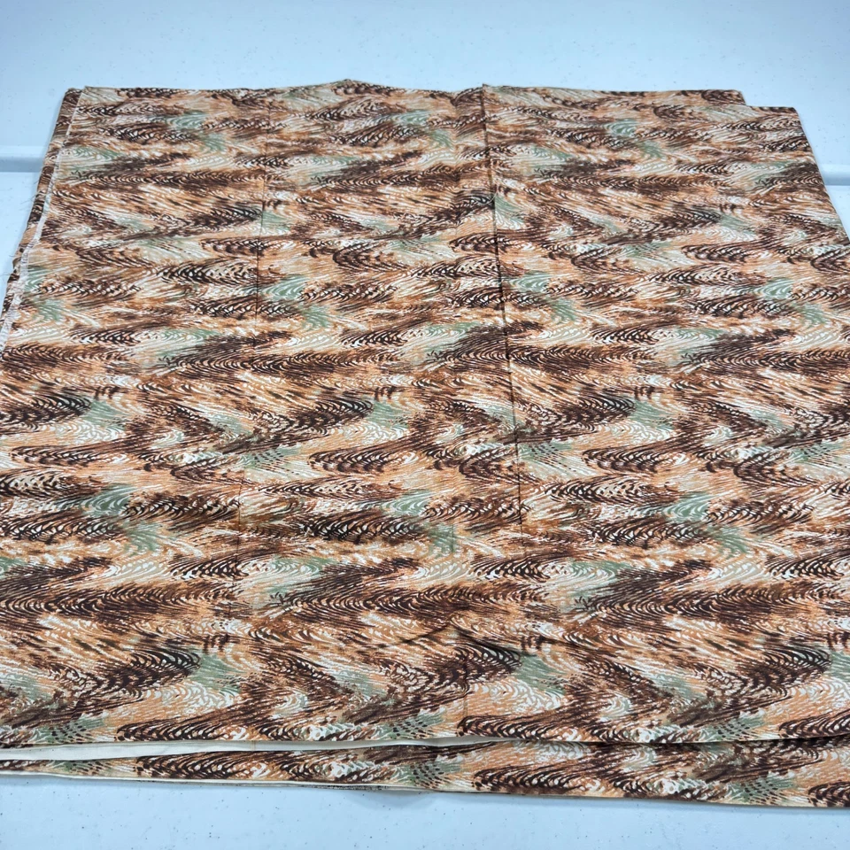 vintage robert kaufman fabric brown green chevron cotton 45x240 6.6 yards 3589 - Image 2 of 4