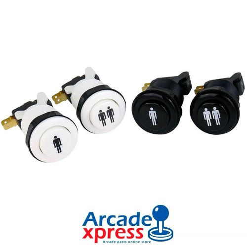 Boutons d'arcade, Gros Bouton Convexe de 60 Mm avec Lumière LED, Boutons d'arcade Standard de Style Américain Haute Sensibilité, Bouton Poussoir Dôme avec Micro-interrupteur pour Console (Blanc