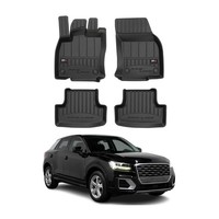 Omac Gummi FußMatten FüR Audi Q2 2017-2026 Premium Tpe 3D Automatten Schwarz 4X
