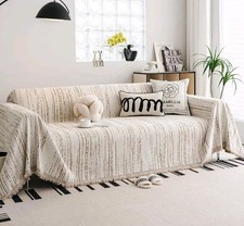 Boho Couch Cover, Sofa Cover Washable, Chenille Couch Cover 180 x 260cm 