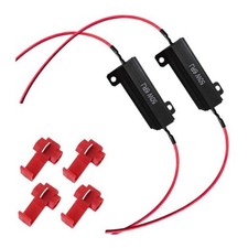 50W 6ohm LED Load Resistors with Quick Wire Clips, Aluminum Case 2PCS Black