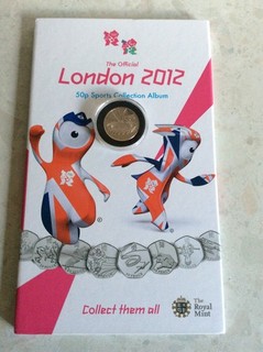 Official 2012 London Olympic 50p Coin Album and Completer Medallion/No Coins