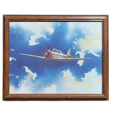 #ad Clarke SNJ 6 Texan N9809C Framed Aviation Watercolor Print T 6 Warbird M25 $58.00