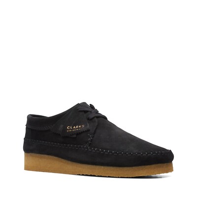 Clarks Mens Weaver Shoes Black Suede 26165081 | eBay