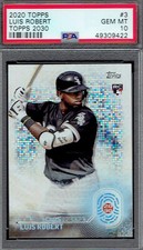 2020 Topps 3 Luis Robert Topps 2030.  PSA 10 GEM MINT.  (4930-C).