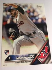2016 Topps Update Jumbo 5x7 Shawn Morimando Indians RC US85 #’d 05/49