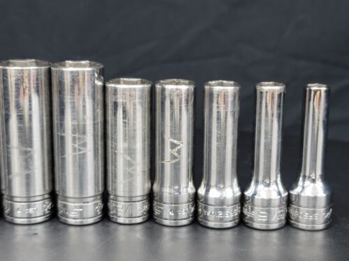 Snap On Tools 11pc 3/8" 1/4 - 7/8" Drive SAE 6pt Deep Chrome Standard Socket Set - Bild 9 von 10