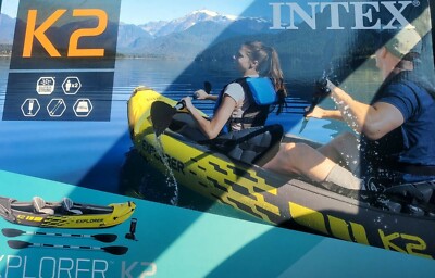 Intex Explorer k2 Kajak 2 Person Schlauchboot Kanu Boot mit Pumpe neu in ovp