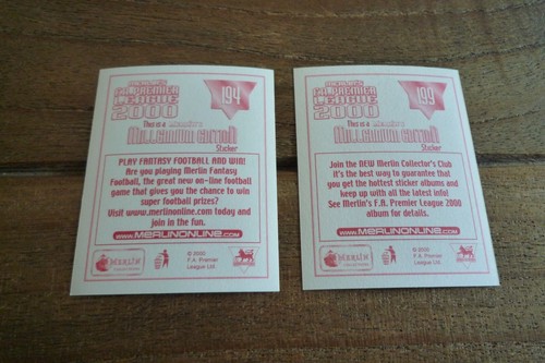 Merlin Premier League 2000 Football Stickers no's 1-200 - VGC Pick Your Stickers - Picture 9 of 24