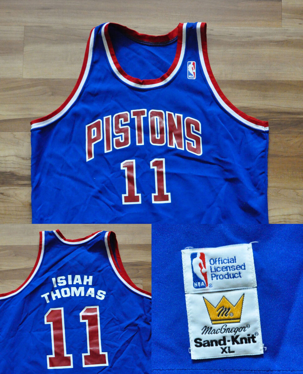 Isiah Thomas Detroit Pistons MacGregor Sand Knit Jersey Blue Isiah Thomas Detroit Pistons MacGregor Sand Knit Jersey Blue