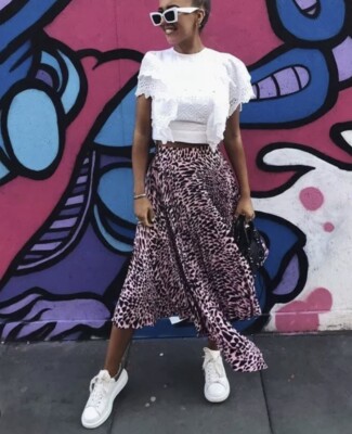 pink zebra print skirt