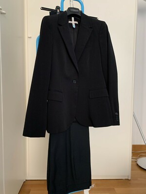 Tailleur donna STEFANEL nero tg 40 Giacca bottone pantalone dritto 