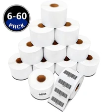 6-60 Rolls 2.25x1.25 Perforated Direct Thermal Shipping Labels Zebra LP282