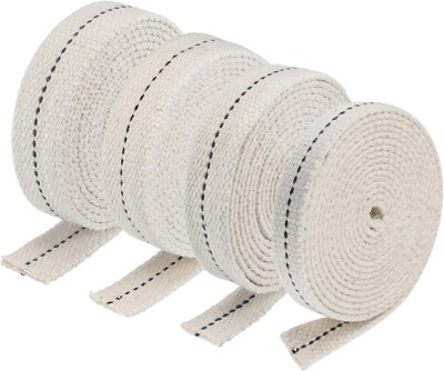 4 in 1 Set, Öllampendocht-Kit 1/2 Zoll 5/8 Zoll 3/4 Zoll 7/8 Zoll flach breit, 6,5 Fuß
