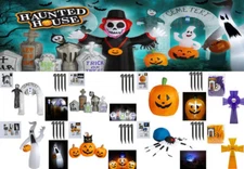 Halloween LED Inflatable Prop Deco Ghost Cemetery Spider Pumpkin Light Outdoor