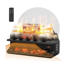 21" Freestanding Electric Fireplace Log Set with Cracking Sound, Fireplace In...