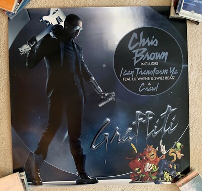 Chris Brown official 3x3  ft Promotional Poster/print Crawl I Can Transform Ya 