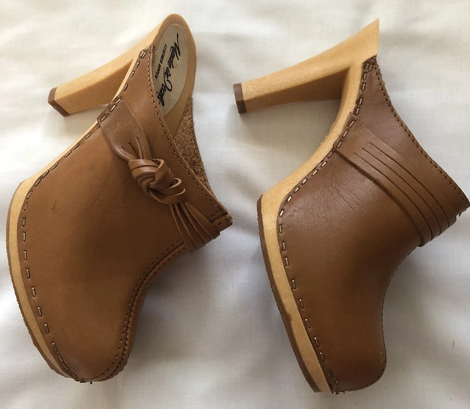 Zueco de cuero superior vintage para mujer talla 6 Foto 4 de 4