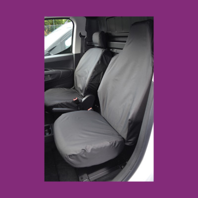 Front 2 (Integral HR) Black Seat Covers for Toyota Proace City Electric 2021+