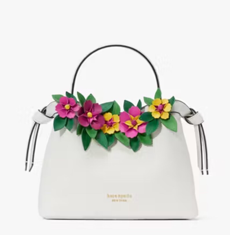 Kate Spade Knott Floral Applique Medium Top-handle Bag NWT