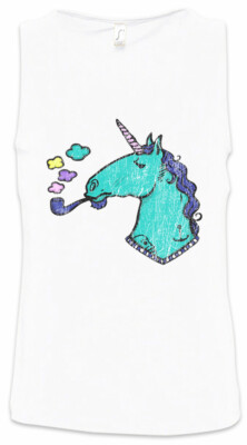 Smoking Unicorn Herren Tank Top Rainbow Fairytale Pipe Smoker Smoking Fun