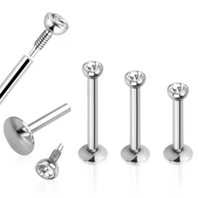 Internally Threaded Surgical Steel Monroe Labret With Press Fit