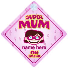 Superhero Mum On Board Funny Gift Car Sign Mommy/Mom