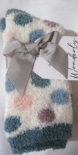 NEW WOMENS GIRLS WONDERLY COZY LOUNGE SOCKS TEAL PINK POLKA DOT DESIGN ONE SIZE