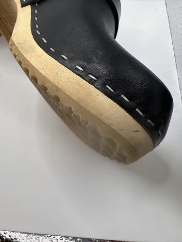 Swedish Hasbeens Husband Clogs in Black Women's Size 36 Boho Indie Comfy - Picture 9 of 19