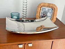 Vollrath 46223 15" x 8-1/4" S/S Double Wall Curved Platter