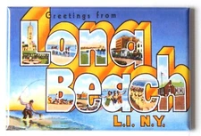 Greetings from Long Beach Long Island New York FRIDGE MAGNET travel souvenir A