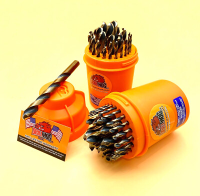 29 Pc Drill Bit Set HI-Molybdenum M7 Orange Case Drill Hog  Warranty (2 Pack)