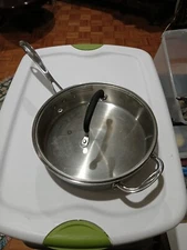 Calphalon 3.0 Qt Stainless Steel Sauce Fry Pan Pot 5003 Cookware Two Handle