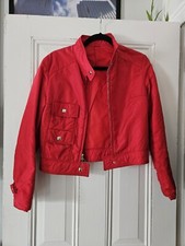Women's Vintage Head Usa Red Bomber Ski Jacket Cropped Size Small