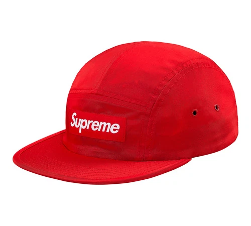 CASQUETTE DE CAMP EN SOIE LIQUIDE SUPRÊME ROUGE OS F/W 2018 100 % AUTHENTIQUE