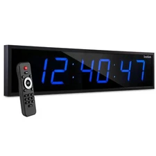 Ivation 48" Large Digital Wall Clock, LED Digital Clock W/Timer & Alarm, Blue