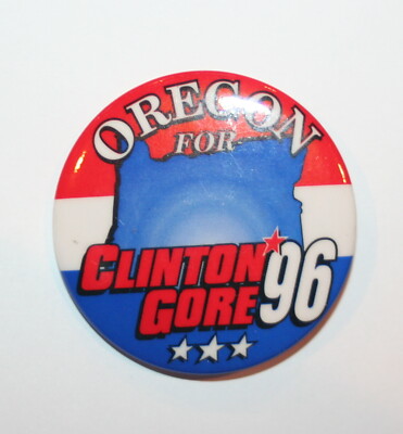1996 Clinton & Gore President Campaign Button Political Pinback Pin ...