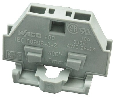 10PC WAGO - 260-301 - DIN Rail Mount Terminal Block, 2 Positions, 28 AWG, 16 AW