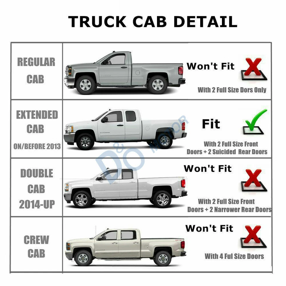 Fits 99-06 Chevy Silverado GMC Sierra Extended Cab Acrylic Window Visors 4Pc Set - Image 3 of 4