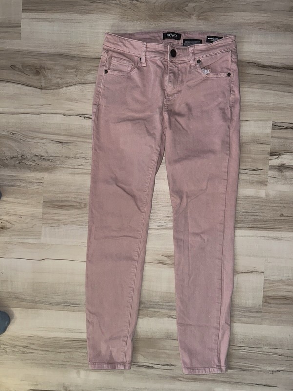 WOMENS BUFFALO DAVID BITTON PINK AUBREY MID RISE SKINNY JEANS ANKLE SIZE 4 ANKLE