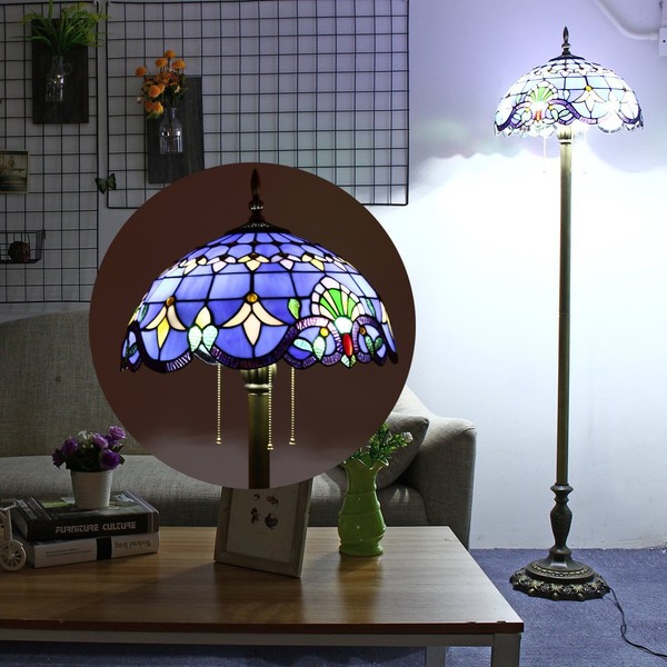 Victorian Style Floor Lamp Vintage Stained Glass Led Light Handmade Victorian Style Floor Lamp Vintage Stained Glass Led Light Handmade Decor Gift Hover To Zoom