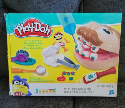 Hasbro Play-Doh Doctor Dentist Drill N Fill Set Modeling Compound Teeth 
