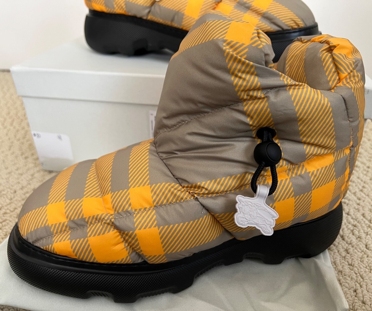 Burberry チェック柄　長靴 UK 5 BURBERRY Yellow Check Drawstring Pillow Padded Snow Boots