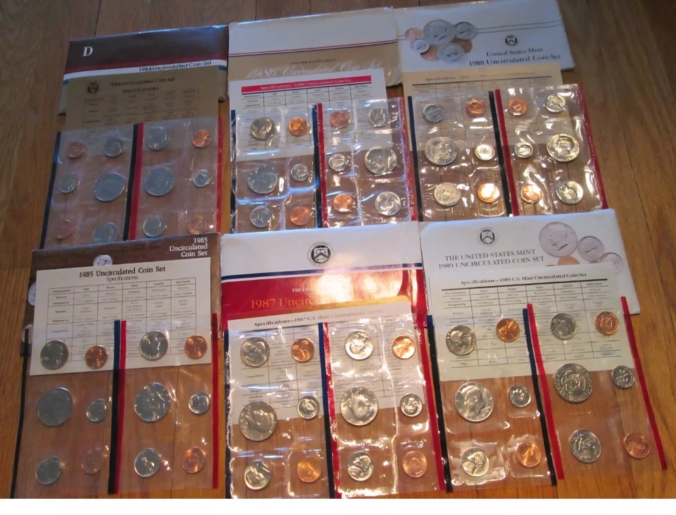 US Coins 1984-1998 Mint Sets with *W Dime* 15 P&D Sets COA Huge Estate Sale Lot - Image 4 of 4